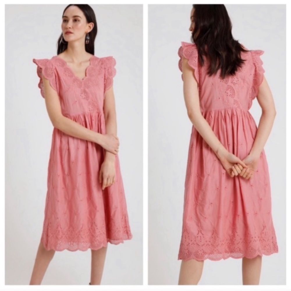 Gap Pink Embroidered Dress